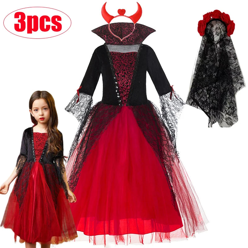 Ghost Bride Kids Girls Costume For Purim Halloween Party