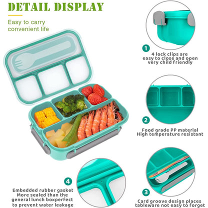 Leak-Proof Kids Lunch Box with 4 Compartments childrensterritory