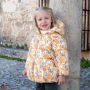 Girls Floral And Swan Printed Zipper Hooded Warm Jackets childrensterritory