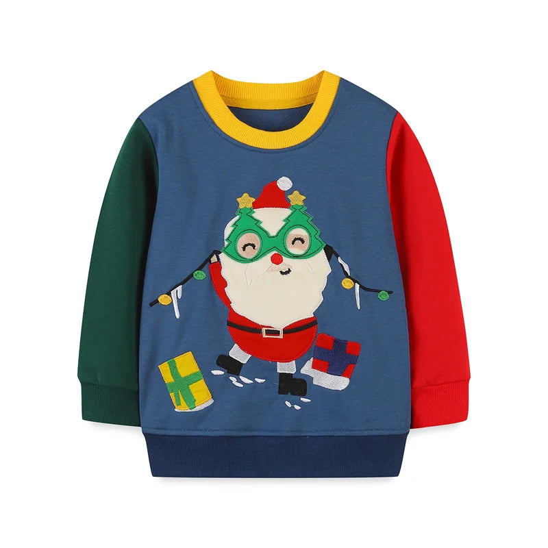 Cartoon Animal Print Long Sleeve Kids Boys Sweatshirts