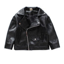Little Boys Girls Solid Leather Jacket For Spring Autumn childrensterritory