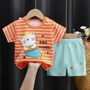 Little Boys Girls Cartoon Print Cotton Clothing Sets childrensterritory