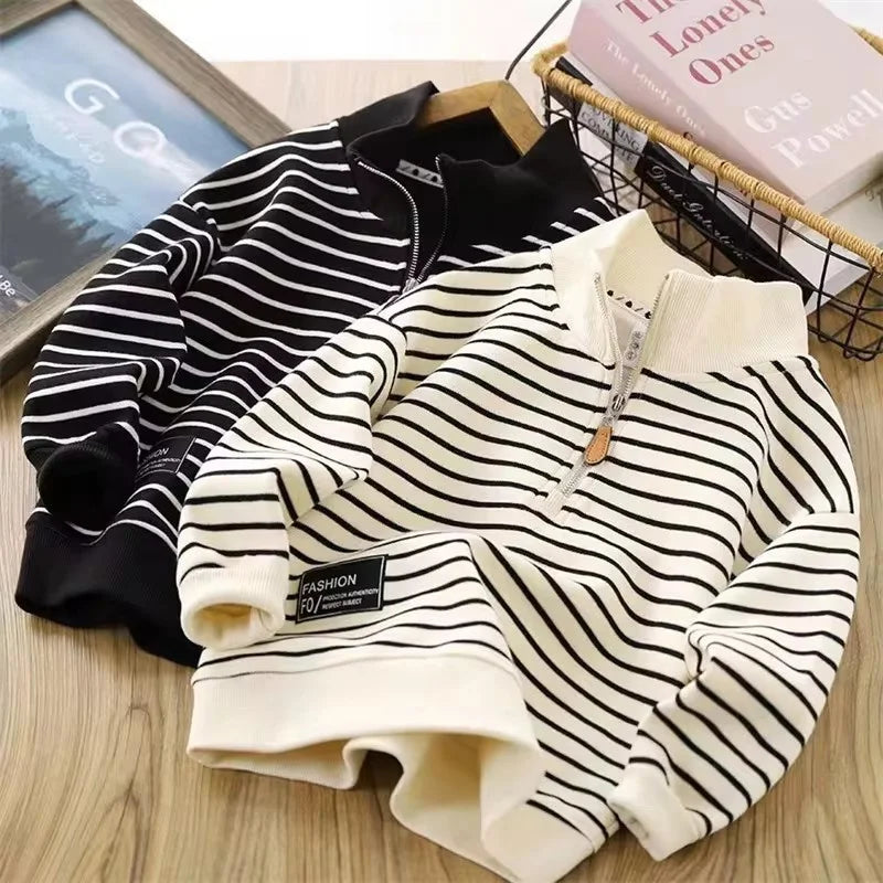 Casual Striped Design Sports Sweatshirts for Kids childrensterritory