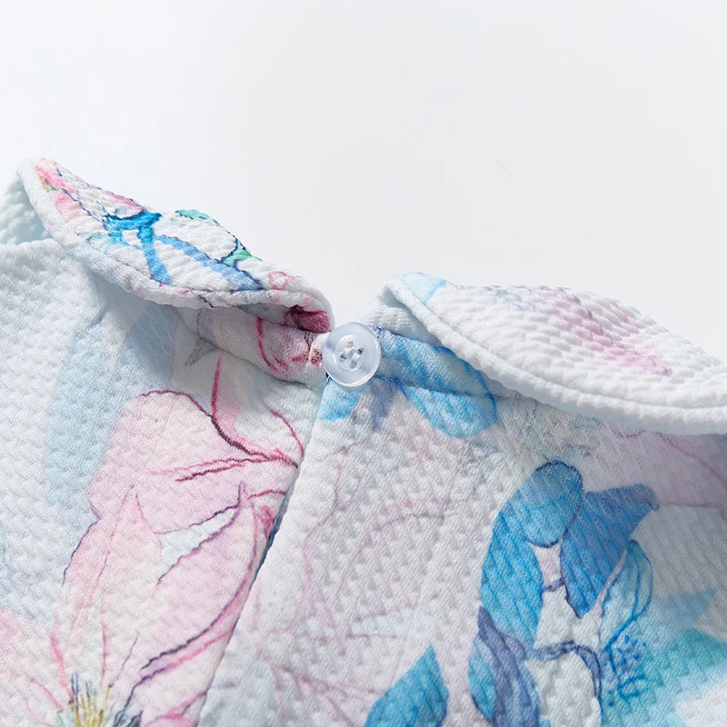 Summer Floral Print Cotton Dresses for Little Girls childrensterritory