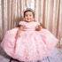 Lace-Appliqued, Fluffy Pink Kids Girl&