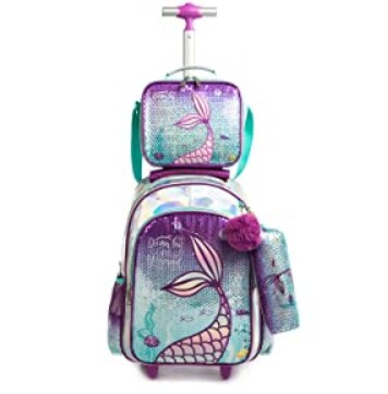 Sequin Design 3-in-1 Kids Trolley School Backpack Set for Girls childrensterritory
