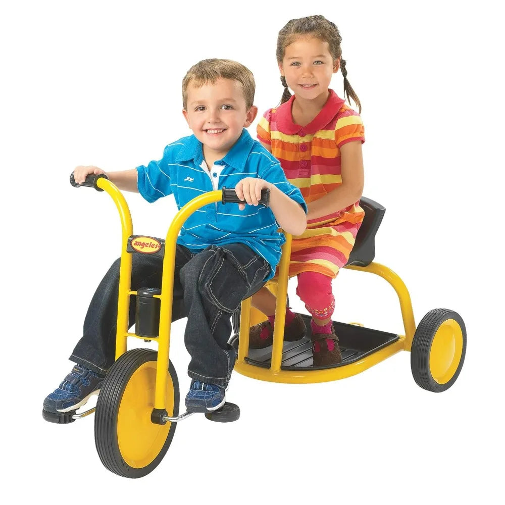 Kids Tricycle with Rubber Wheels in Yellow/Black Color childrensterritory