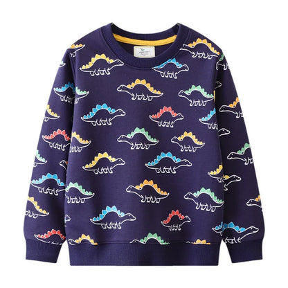 Kids Boys Luminous Dinosaur Design Cotton Sweatshirts