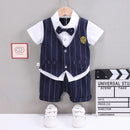 Boys' Casual  Bow Tie Design Summer Clothing Set