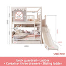 Beautiful Kids Bunk Beds with Large Storage Space and Guardrail
