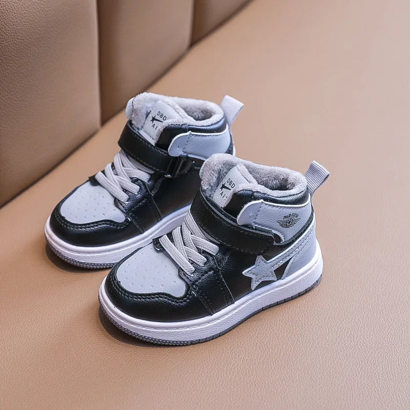 Star Pattern Colorful Plush Warm Kids Cotton Sneakers childrensterritory