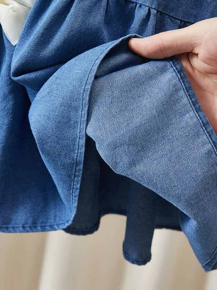 Baby Girl Bow Design Solid Color Cute Summer Dress