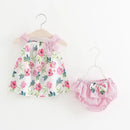 Baby Girls Floral Design Princess Bow Knot Bodysuits childrensterritory