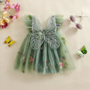 Baby Girls Flower Butterfly Embroidery Romper Dresses childrensterritory