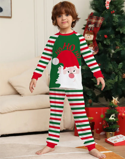 Santa Claus Striped Xmas Sleepwear For Whole Family