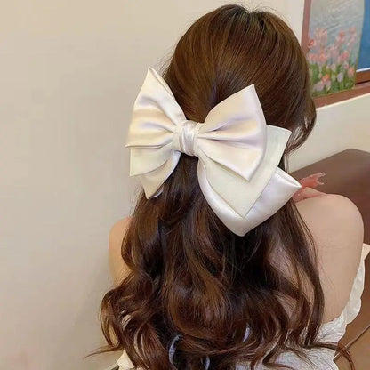 Girls Three Layers Big Barrette Bows Hair-clips