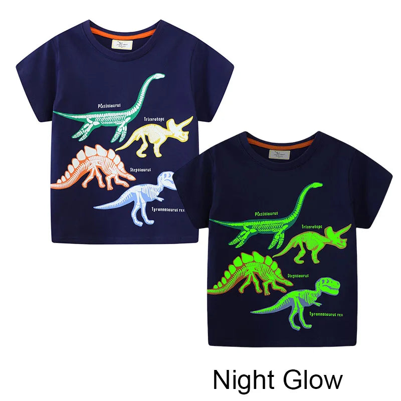 Kids Cartoon Printed Cotton Tees for Summer