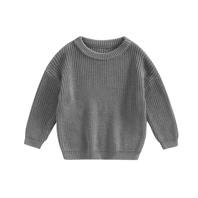 Baby Boys Girls Solid Color Long Sleeve Knit Sweaters childrensterritory