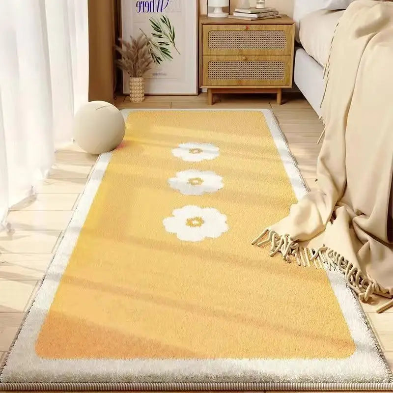 Nordic Cute Flower Girl Rugs for Bedroom, Large Area