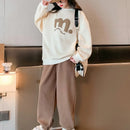 2Pcs Kids Girl Sweatshirt & Pants Sets for Autumn/Spring