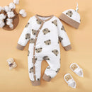 Baby Kids Cartoon Print Winter Bodysuit childrensterritory