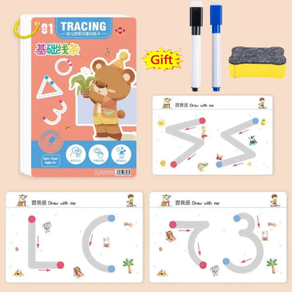 Reusable Magical Tracing Education/Training Book for Toddlers childrensterritory