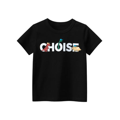 Cartoon Letter Printed Kids Boys Girls Loose Summer Cotton Top childrensterritory