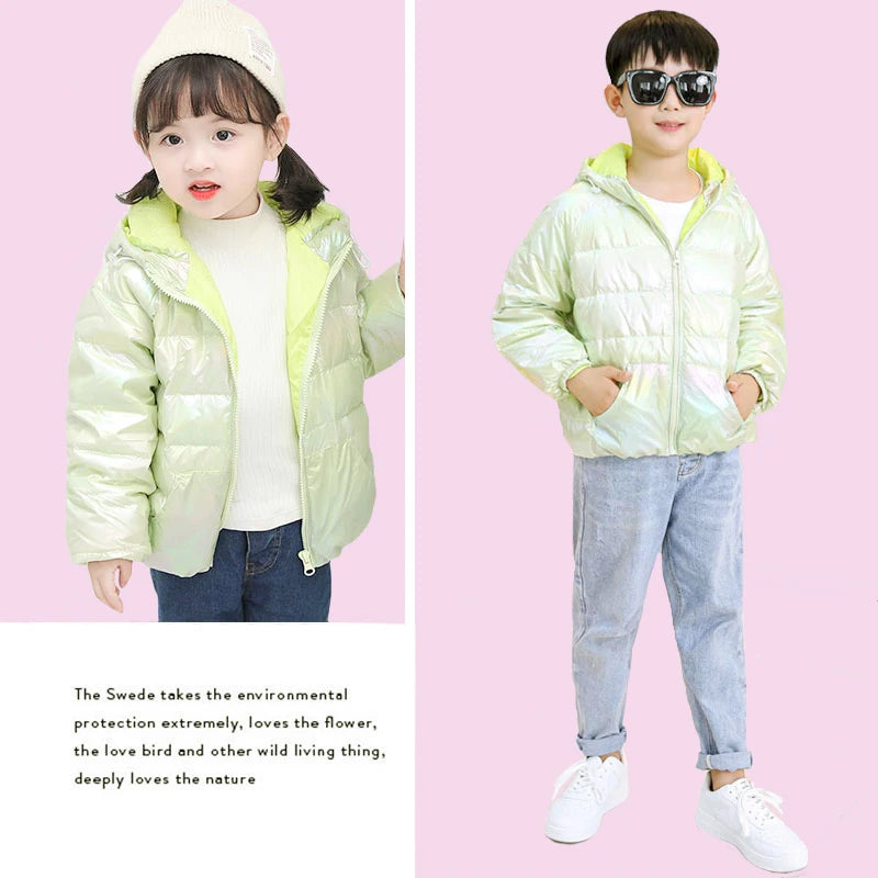 Colorful, Bright Hooded Duck Down Jackets for Babies and Kids childrensterritory
