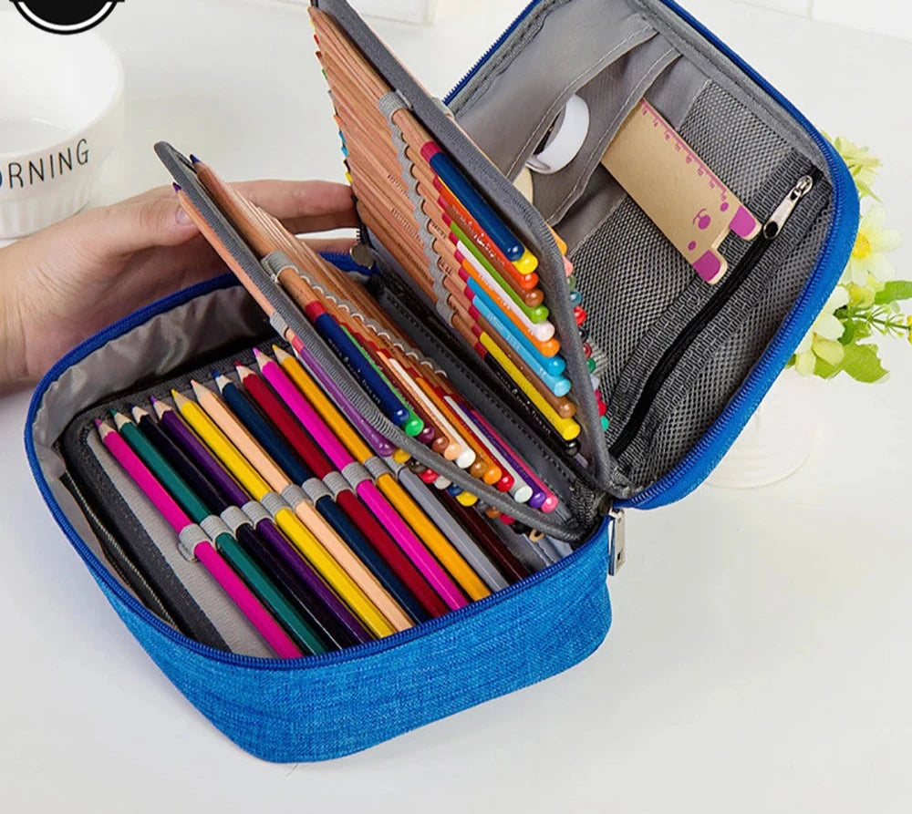 72 Holes Canvas Pencil Case for School Students childrensterritory