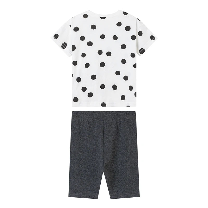 Girls Cute Panda Cartoon Design Summer Clothing Set childrensterritory