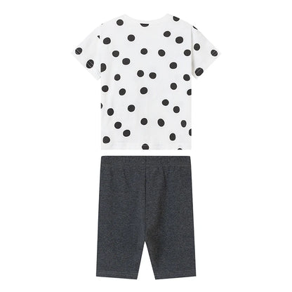 Girls Cute Panda Cartoon Design Summer Clothing Set childrensterritory