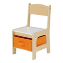 Kids Natural Color Wooden Storage Table and Chairs Set childrensterritory