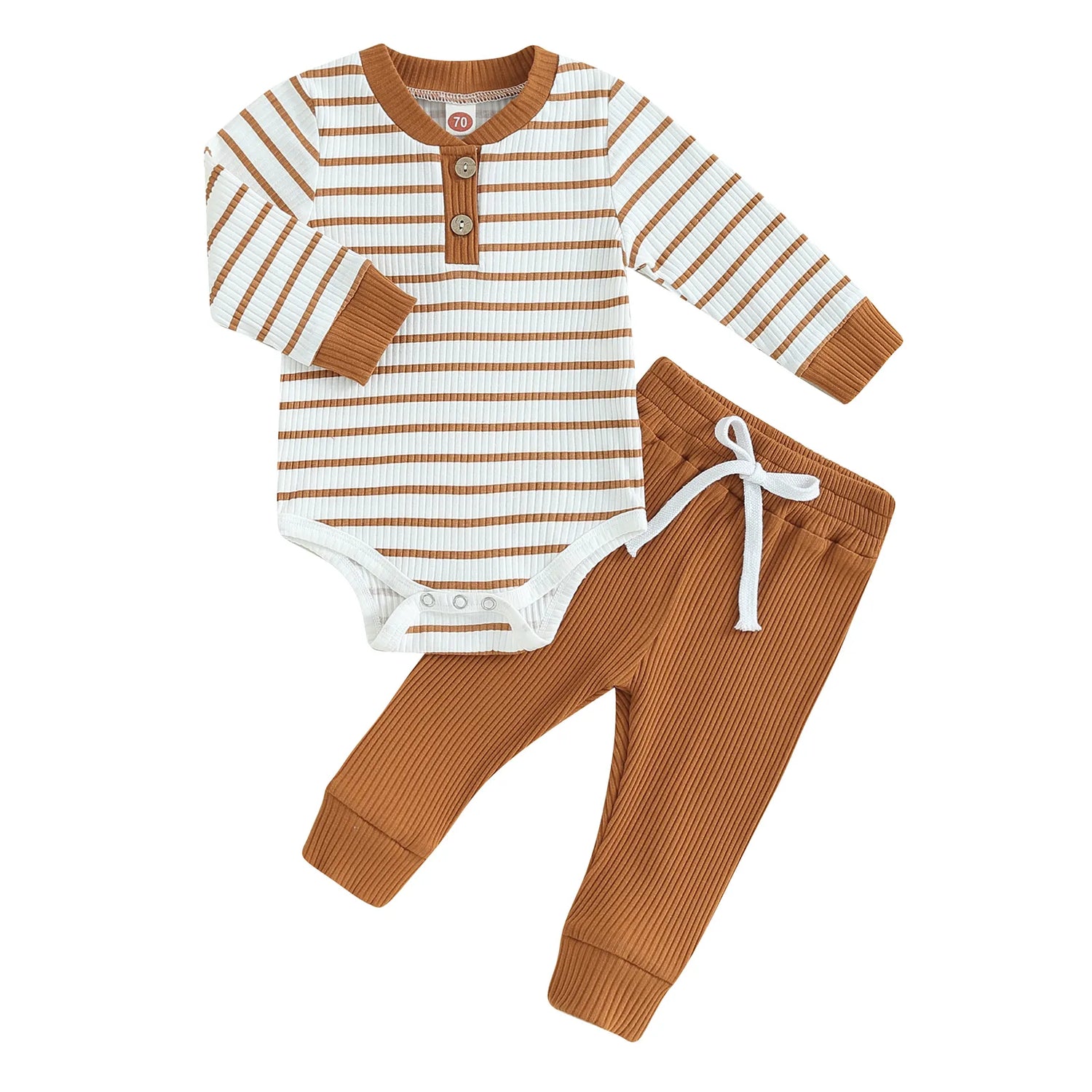Ribbed Stripe Soft Cotton Romper Pants for Baby childrensterritory