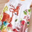 Cartoon Elf Deer Print Soft Cotton Baby Summer Romper childrensterritory
