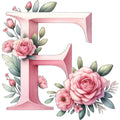 Self-Adhesive Pink Flower Letter Art Wall Decals childrensterritory