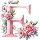 Self-Adhesive Pink Flower Letter Art Wall Decals childrensterritory