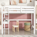 Simple Design Twin Loft Bed with Built-in Desk and Stairs childrensterritory