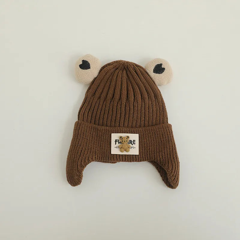 Cartoon Bear Ear Protection Knitted Hat for Toddler Boys Girls childrensterritory