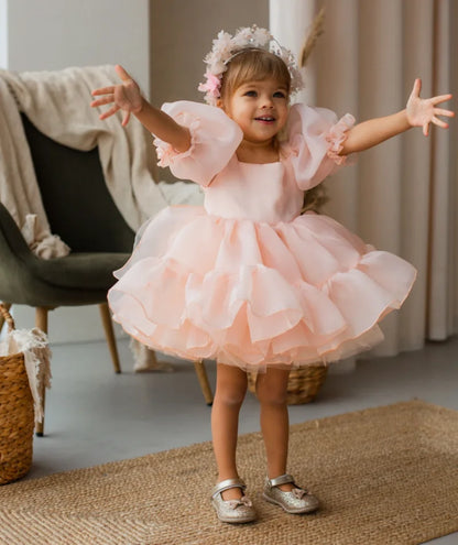 Tutu Flower Girl Dress with Big Bow for Birthday Party childrensterritory