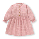Kids Girls Soft Cotton Long Sleeve Printed Floral Birthday Dresses childrensterritory