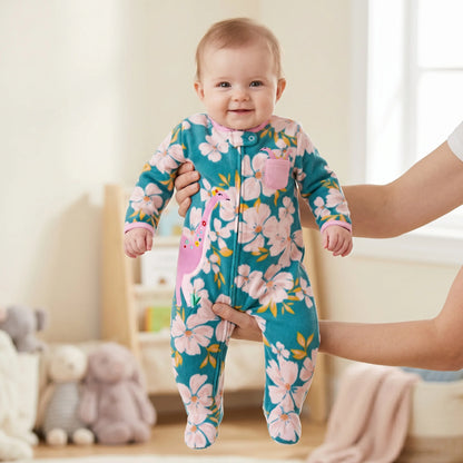 Baby Girl Floral Romper for Winters With Headband