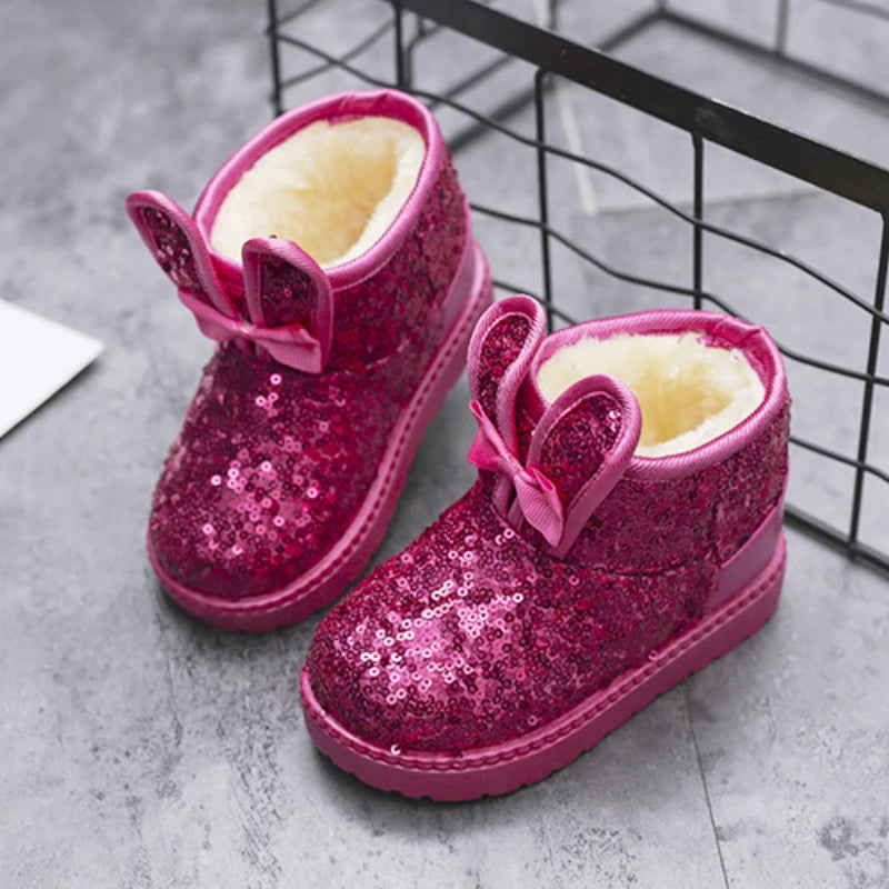 Kid Girls Non-slip Warm Sequin Snow Boots childrensterritory