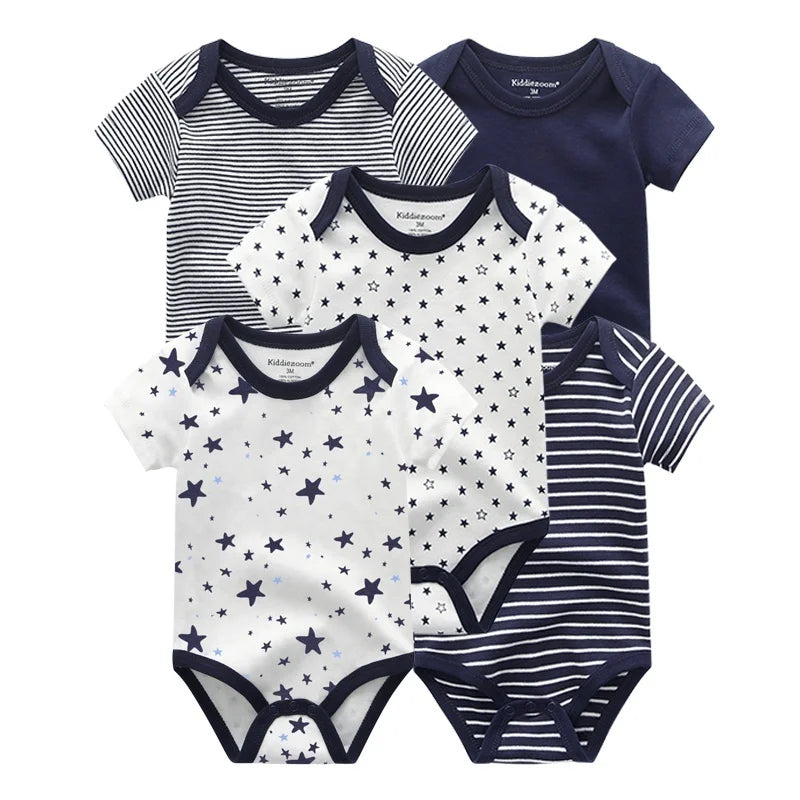 5-pack Baby Boy Summer Rompers