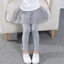 Kids Girls Lace Design Slim Skirt Trousers childrensterritory