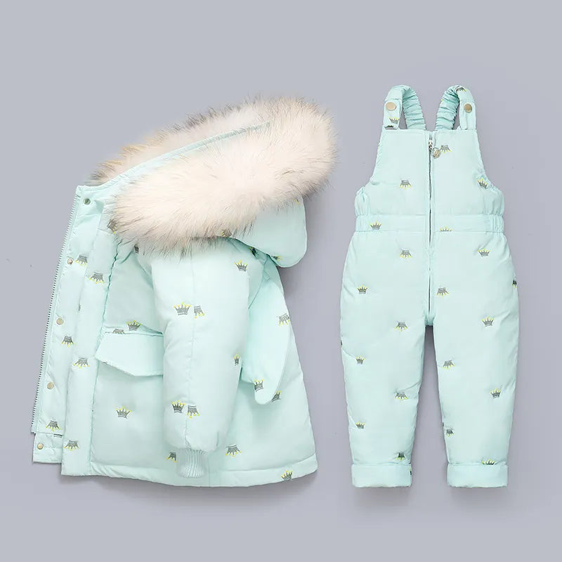 Little Boys Girls Thick Warm Down Jacket Jumpsuit Clothing Set childrensterritory