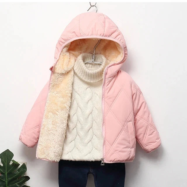 Kids' Solid-Colour Long-Sleeved Winter Jackets