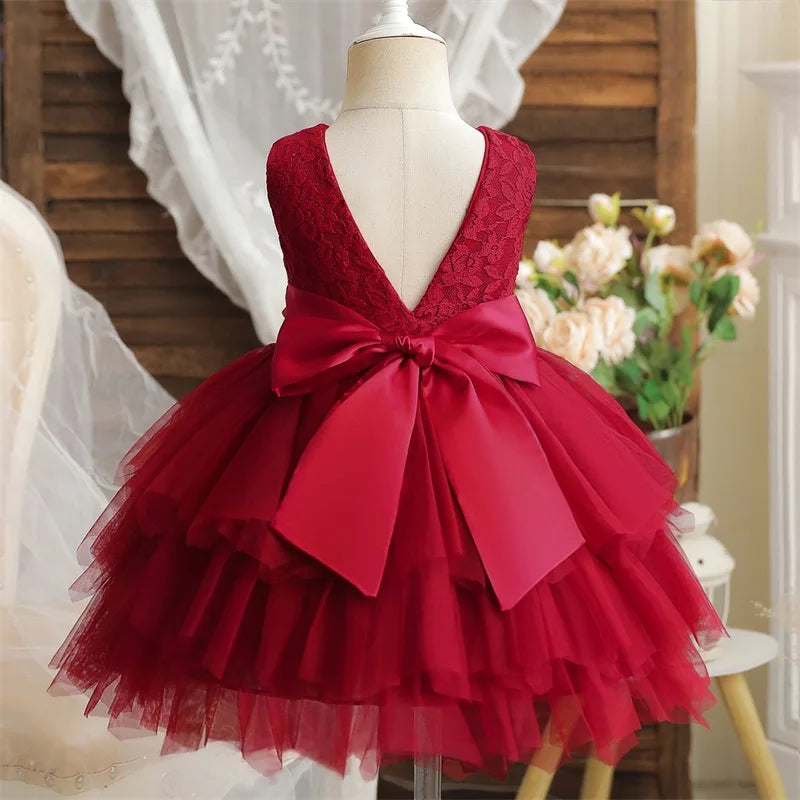 Baby/Kids Girls Bow Design Tulle Prom/Birthday Party Dresses