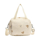 Flower and Bear Embroidery Design Baby Diaper Handbag