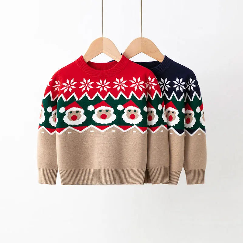Kids Warm Knitted Christmas Party Sweaters childrensterritory