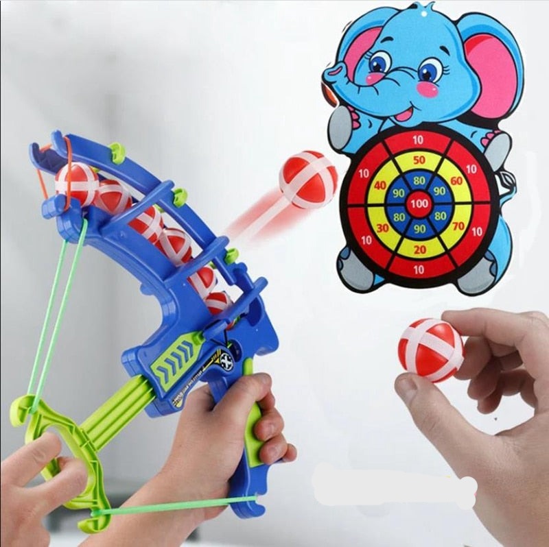 Kids Animal Design Sticky Ball Bow Target Dartboard Toy Set childrensterritory